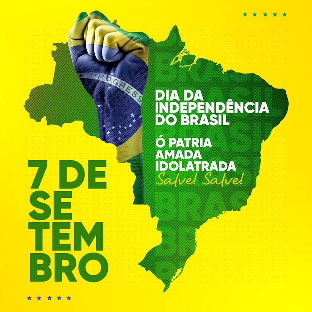 PSD feed de mídia social dia da mãe independência do brasil 7 de setembro