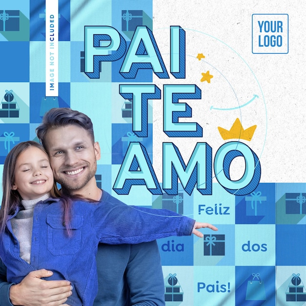 PSD feed de mídia social feliz dia dos pais, pai, te amo