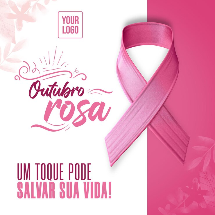 PSD feed de mídia social outubro rosa um toque pode salvar sua vida!