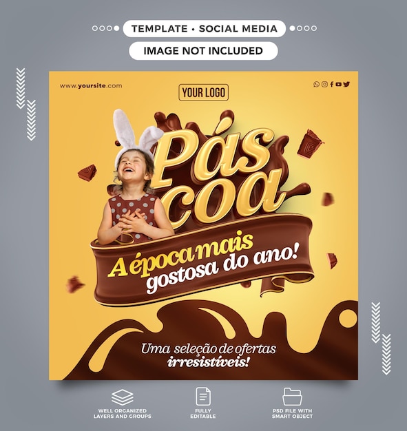 Feed de mídia social Páscoa é a época mais quente do ano