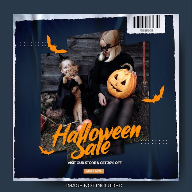 Feed de postagem de mídia social de moda de halloween