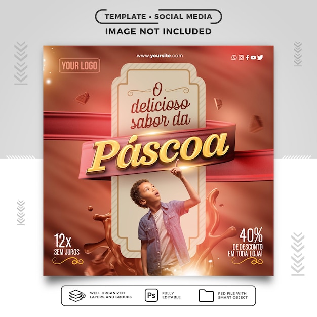 Feed de redes sociales el delicioso sabor de la pascua