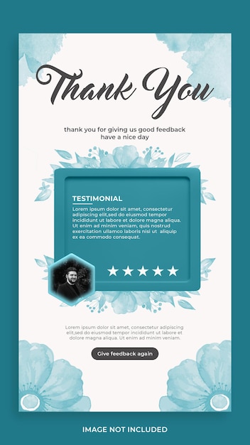 Feedback concept template design e testemunho de mídia social instagram story template premium psd