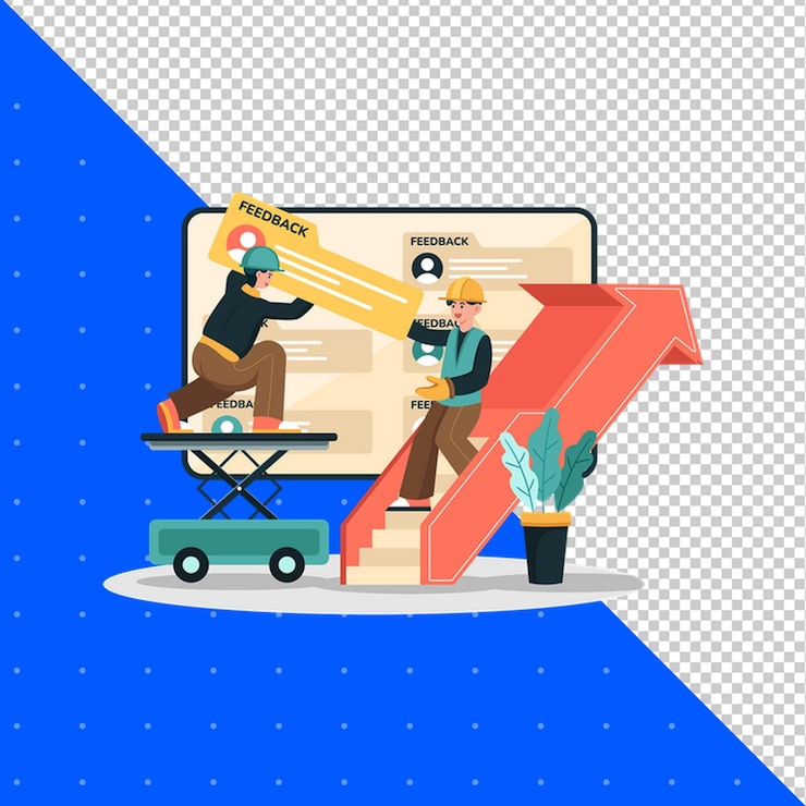 PSD feedback growth illustration png transparent background