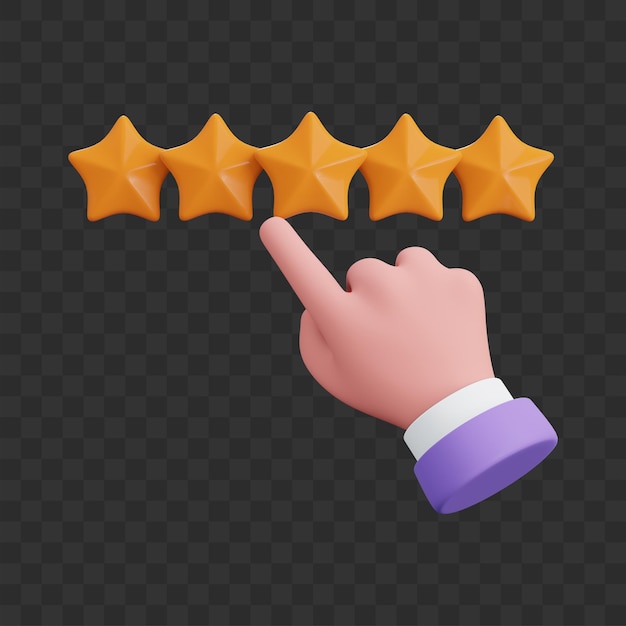 Feedback positivo 3D o recensione e valutazione del cliente