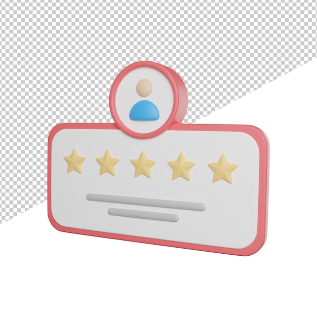 Feedback-Rate Lieferung Seitenansicht 3D-Rendering-Symbol Illustration auf transparentem Hintergrund