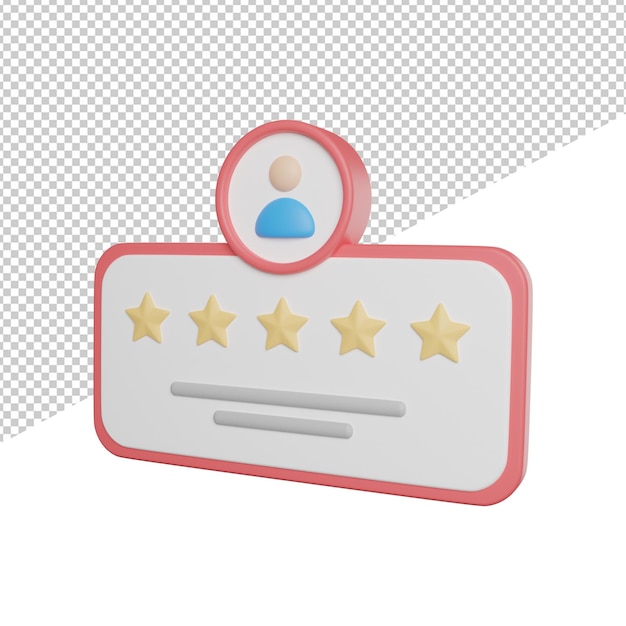 PSD feedback-rate lieferung seitenansicht 3d-rendering-symbol illustration auf transparentem hintergrund