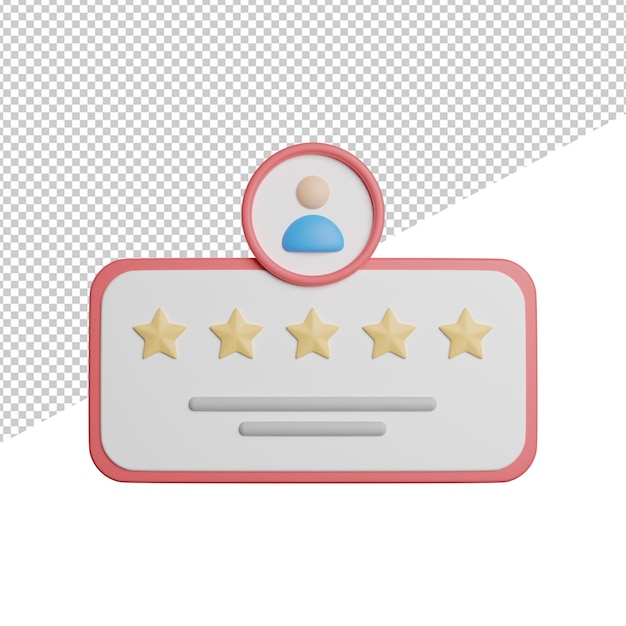 Feedback-Rate Lieferung Vorderansicht 3D-Rendering-Symbol Illustration auf transparentem Hintergrund
