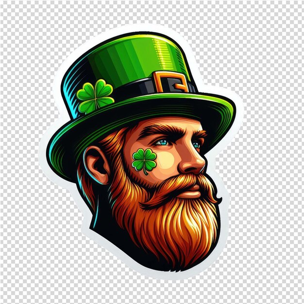 PSD feeling lucky fun st pattys day hut-aufkleber für männer png