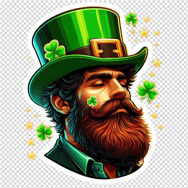 PSD feeling lucky fun st pattys day hut-aufkleber für männer png