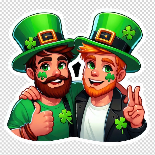 PSD feeling lucky fun st pattys day hut-aufkleber für männer png