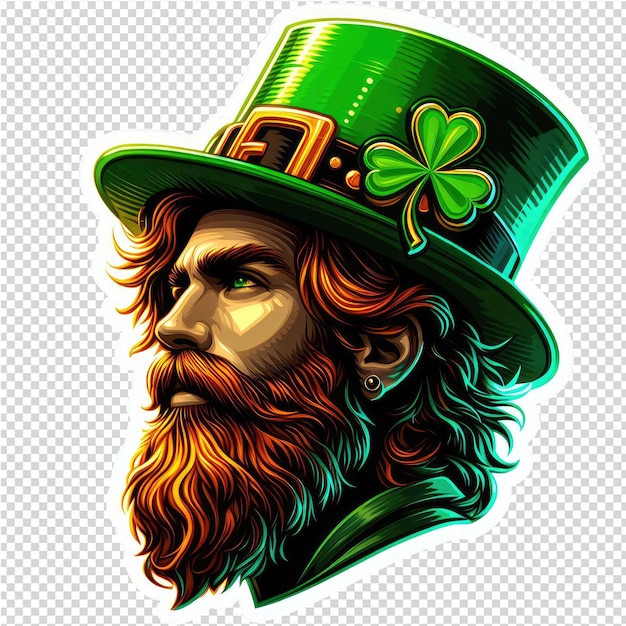 PSD feeling lucky fun st pattys day hut-aufkleber für männer png