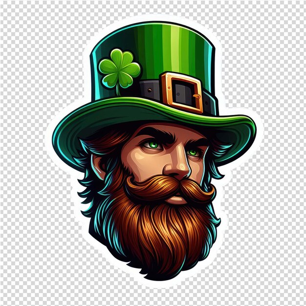 PSD feeling lucky fun st pattys day sticker de chapéu para homens png