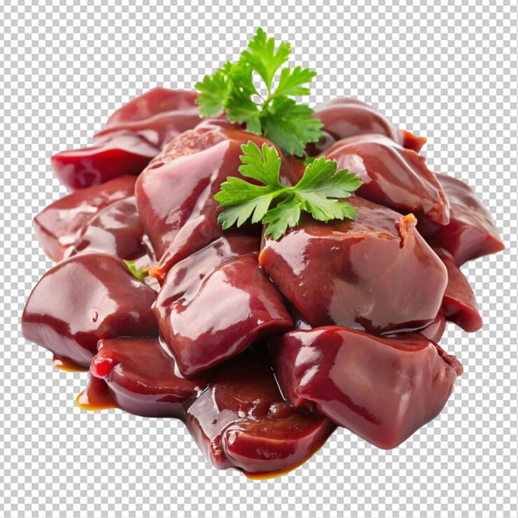 fegato di pollo crudo sfondo trasparente