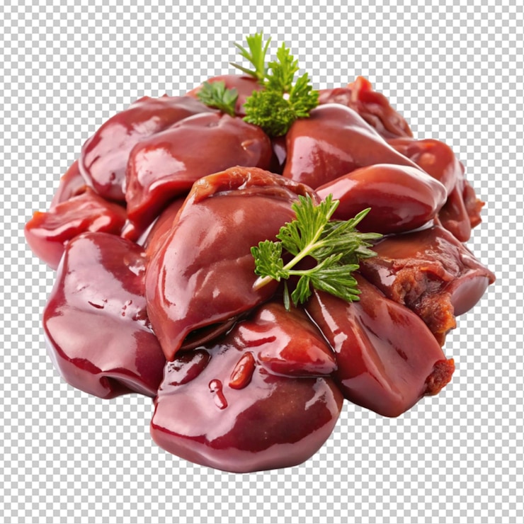 fegato di pollo crudo sfondo trasparente