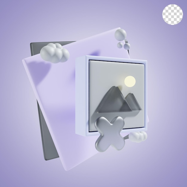 Fehlerbild mit quadratischem Hintergrund 3D-Symbol