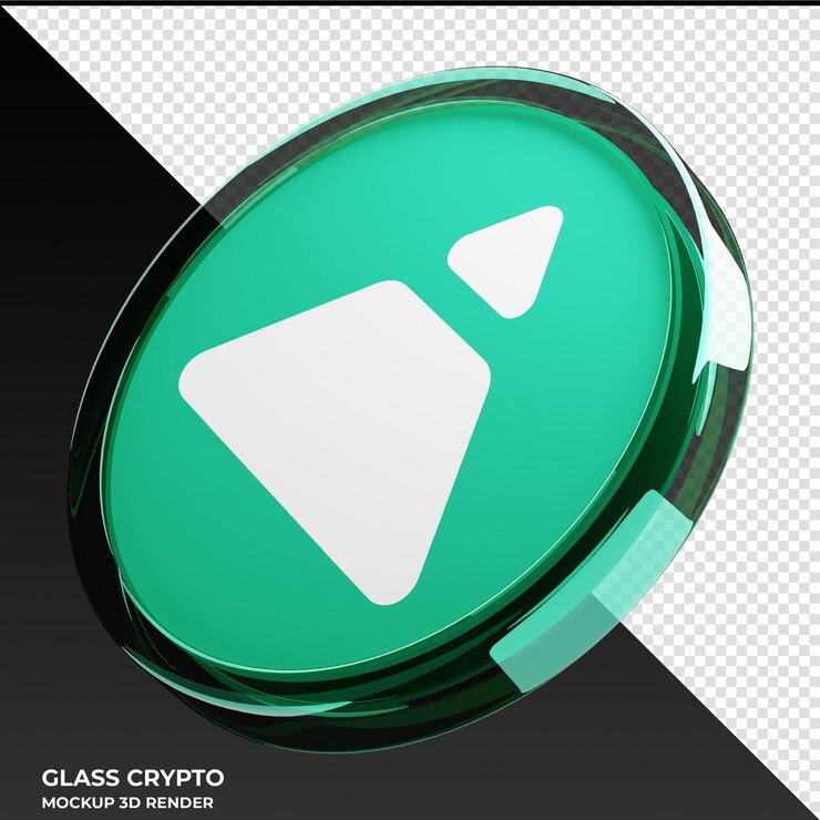 PSD fei usd fei glass crypto coin ilustración 3d
