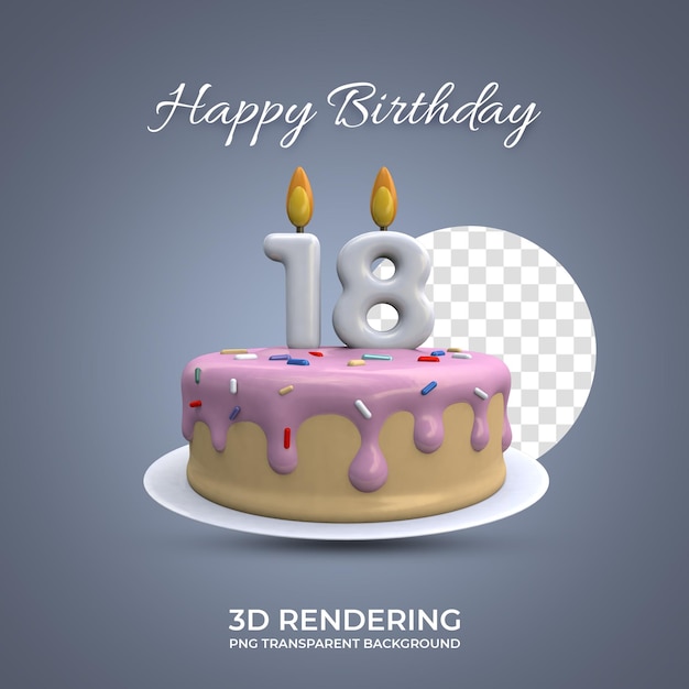 Feier 18-jähriger Geburtstag 3D-Rendering