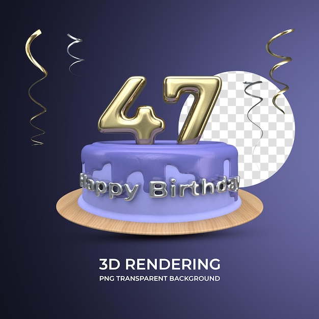 Feier 47-jähriger geburtstag 3d-rendering