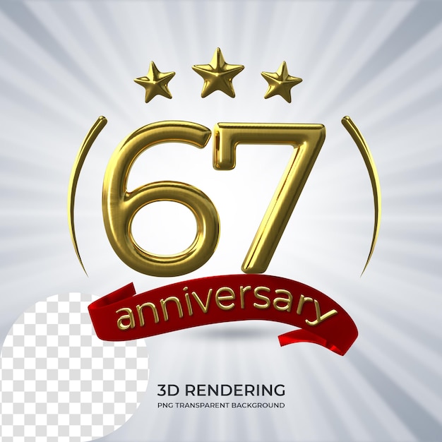 Feier zum 67-jährigen Jubiläum Poster 3D-Rendering