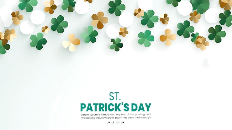 PSD feiern sie den st. patrick's day mit festlichem banner-design und schönem blatt-hintergrund