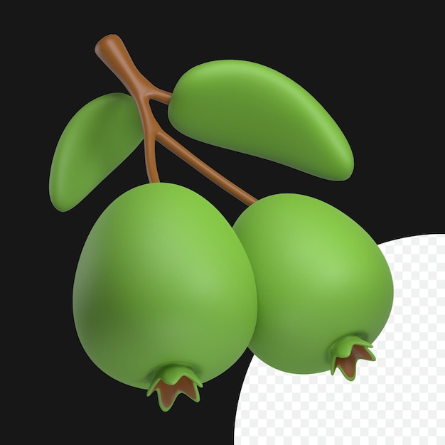 PSD feijoa-frucht 3d-symbol