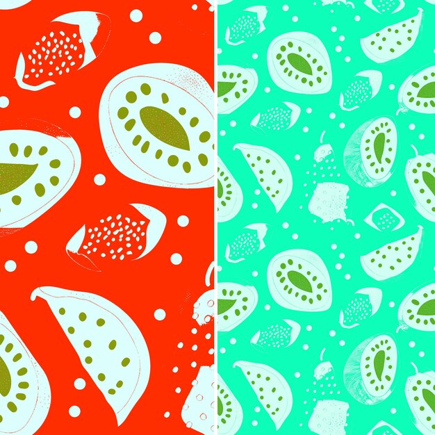 PSD feijoa mit elliptischer form und exotischem design mit polka do tropisches fruchtmuster vektordesign