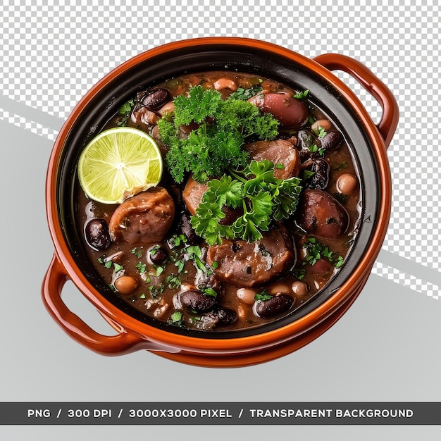 PSD feijoada comida tradicional típica brasileira fundo transparente