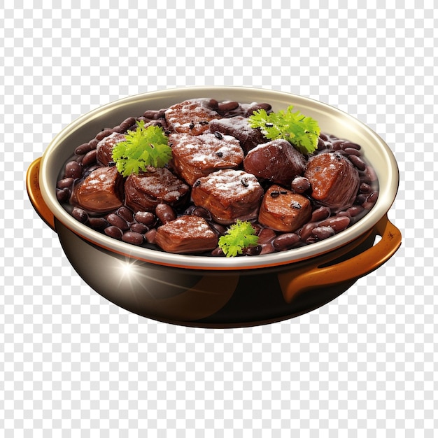 Feijoada-Lebensmittel, isoliert auf durchsichtigem Hintergrund