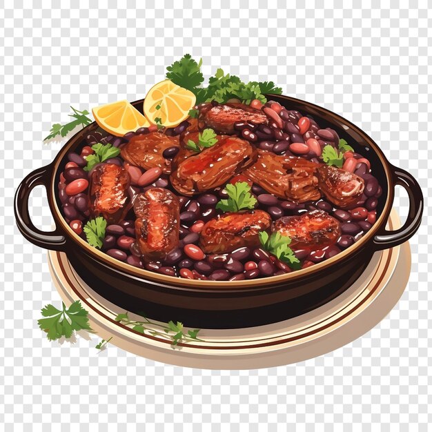 Feijoada-lebensmittel, isoliert auf durchsichtigem hintergrund