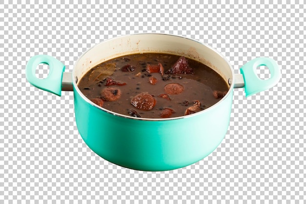 Feijoada en una olla de hierro comida brasileña png fondo transparente