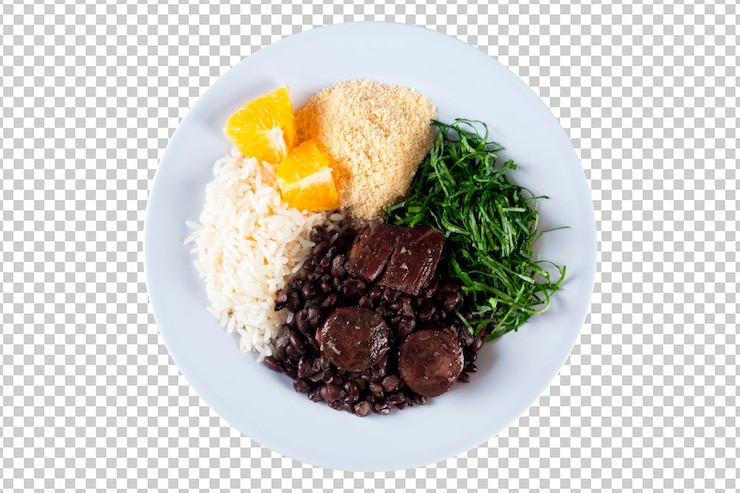 PSD feijoada prato de comida tradicional brasileira png fundo transparente