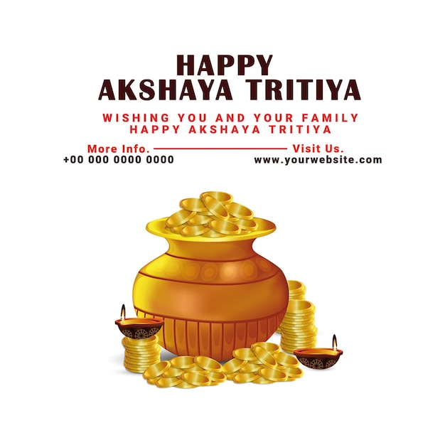 Felice Akshaya Tritiya carta di auguri per la festa indiana