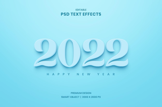 felice anno nuovo 2022 effetto testo