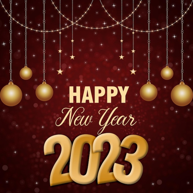 Felice anno nuovo 2023 modello di sfondo