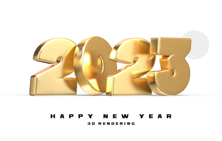 PSD felice anno nuovo 2023 numero 3d