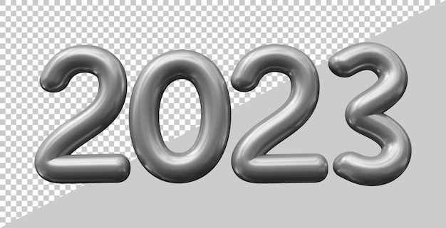 Felice anno nuovo 2023 numero con stile moderno 3d