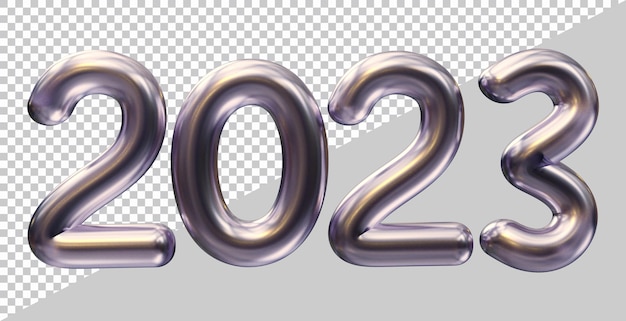 Felice anno nuovo 2023 numero con stile moderno 3d