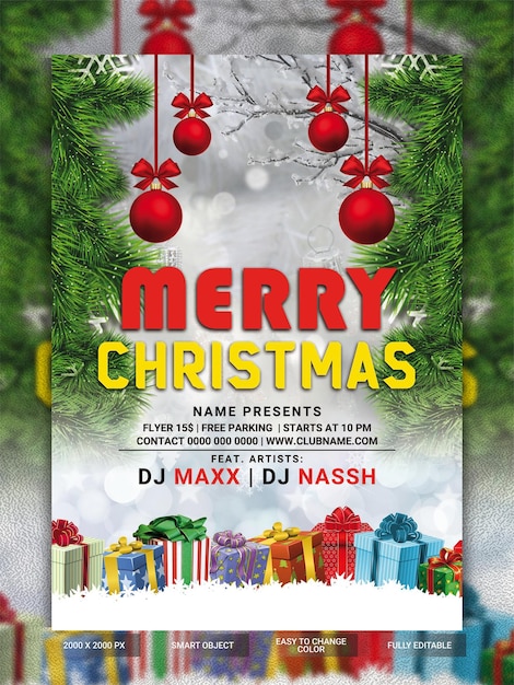 Felice festa di Natale o volantino di celebrazione