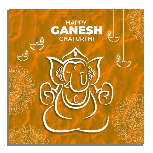 Felice ganesh chaturthi hindu festival psd post