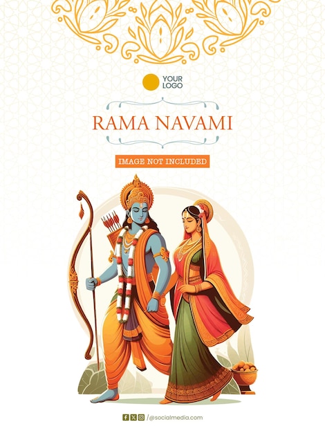 Felice Ram Navami celebrando il Signore Rama e Sita