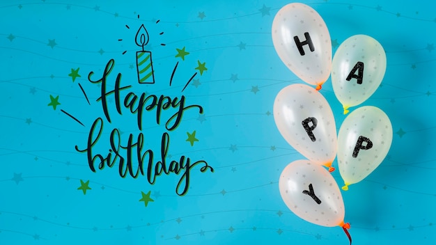 Felice scritto su palloncini per il giorno dell'anniversario