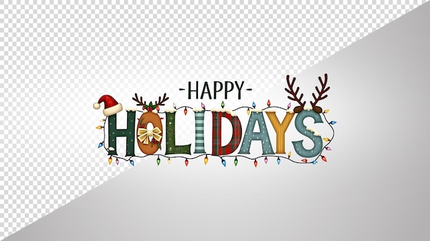 Felices fiestas en un fondo transparente aislado