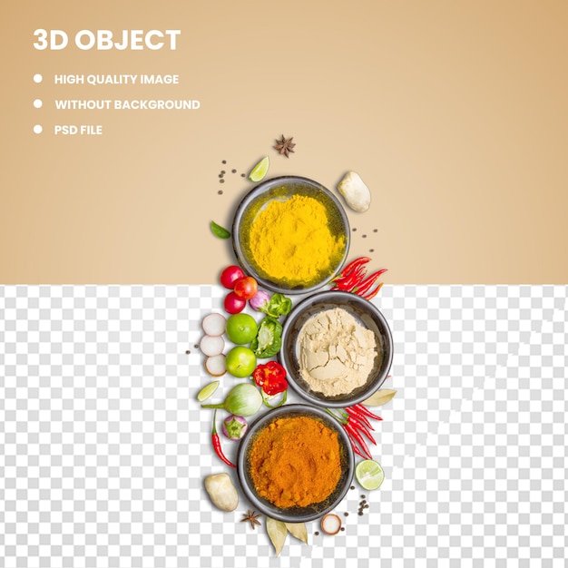 Felicidade da mistura de especiarias 3d