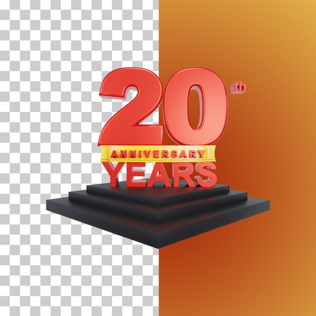 PSD felicitación veinte aniversario representación 3d