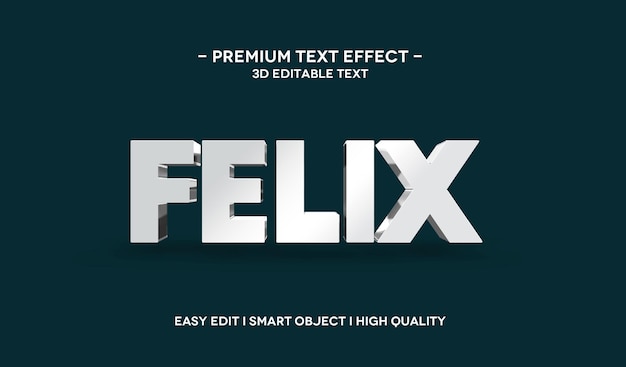 Felix 3d-textstil-effektvorlage