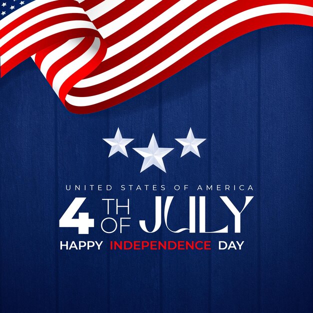 Feliz 4 de Julho Celebração do Dia da Independência