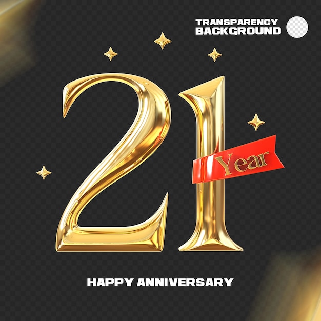 feliz aniversario 3d renderizado aislado