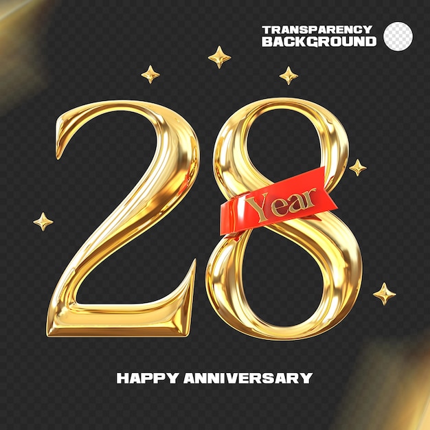 feliz aniversario 3d renderizado aislado