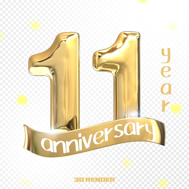 Feliz Aniversário Número 3D Ouro
